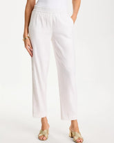 Chico's Discount - Soft-Stretch Linen Straight Tapered Ankle Pants