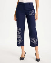 Chico's Outlet - Embroidered Linen Fly Front Pants
