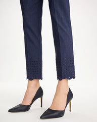 Chico's Outlet - Brigitte™ Slim Embroidered Pull-On Crop Pant