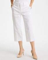 Chico's US - Sandstone Striped Emme Sateen Straight Capri Pants