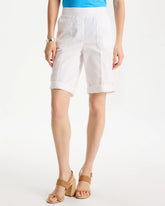 Chico's Discount - Poplin Cotton Roll-Tab Shorts