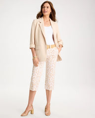 Chico's Sale - Animal Print Emme Sateen Straight Capri Pants