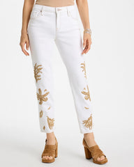Chico's On Sale - Girlfriend Slim Raffia Palm Crop Jeans