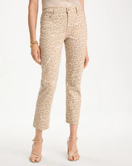 Chico's Discount - Animal Print Girlfriend Slim Cropped Jeans