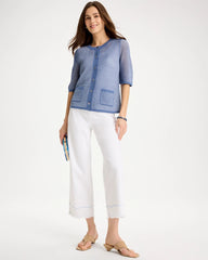 Chico's On Sale - Pull-On Wide-Leg White Crop Jeans