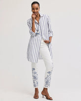 Chico's Discount - Embroidered Girlfriend Slim Ankle Jeans