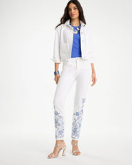 Chico's Discount - Embroidered Girlfriend Slim Ankle Jeans
