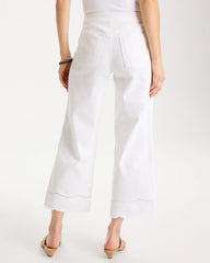 Chico's Outlet - Pull-On Wide-Leg White Crop Jeans
