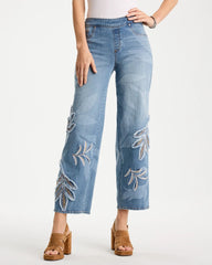 Chico's Online - Tropical Embroidery Pull-On Wide Crop Jean