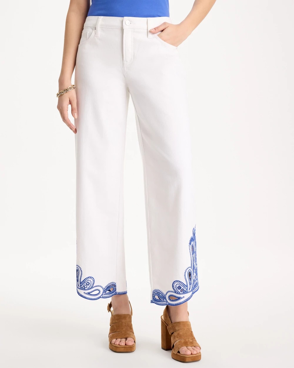 Chico's Sale - Girlfriend Wide-Leg Cutout Crop Jean