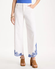 Chico's Sale - Girlfriend Wide-Leg Cutout Crop Jean