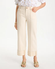 Chico's Outlet - Pintuck Cuffed Cropped Jeans