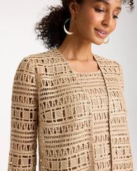 Chico's Outlet - Travelers™ Metallic Crochet Cardigan