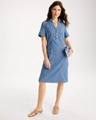 Chico's Sale - Soft-Stretch Hemp Denim Shirtdress