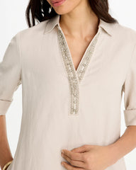 Chico's US - Embellished Linen Dress