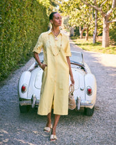 Chico's Embellished Linen-Cotton Shirtdress