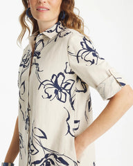 Chico's Discount - Printed Linen-Cotton Shirtdress