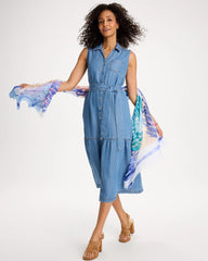 Chico's Sale - Twill Denim Belted Shirtdress