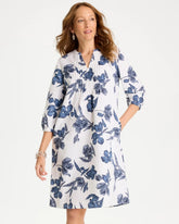 Chico's Sale - Floral Linen-Cotton Pintuck Dress