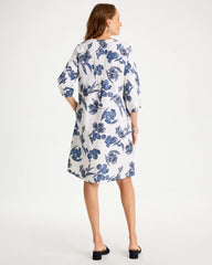 Chico's Sale - Floral Linen-Cotton Pintuck Dress