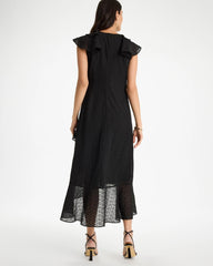 Chico's US - Floral Surplice Ruffled Dress