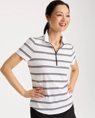 Chico's / Zenergy® UPF Striped Half-Zip Polo