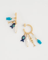 Chico's Discount - Fish Charm Crinkle Hoop Earrings