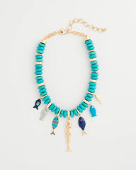Chico's For Sale - Turquoise Fish Charm Statement Necklace