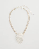 Chico's / Silvertone Shell Pendant