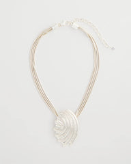 Chico's / Silvertone Shell Pendant