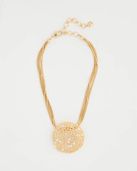 Chico's / Sea Foam Medallion Pendant Necklace