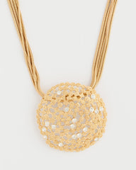 Chico's / Sea Foam Medallion Pendant Necklace