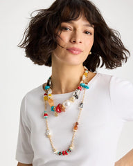 Chico's Outlet - Mixed-Media Long Beaded Necklace
