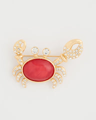 Chico's / Americana Faux Diamond Crab Brooch