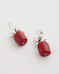 Chico's Sale - Red Resin Pearlescent Earrings
