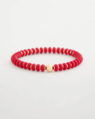 Chico's On Sale - Red Beaded Stretch Bracelet