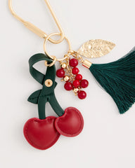 Chico's For Sale - Faux Leather Cherry Bag Charm Key Chain