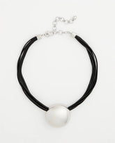 Chico's Outlet - Silver Pendant Cord Necklace