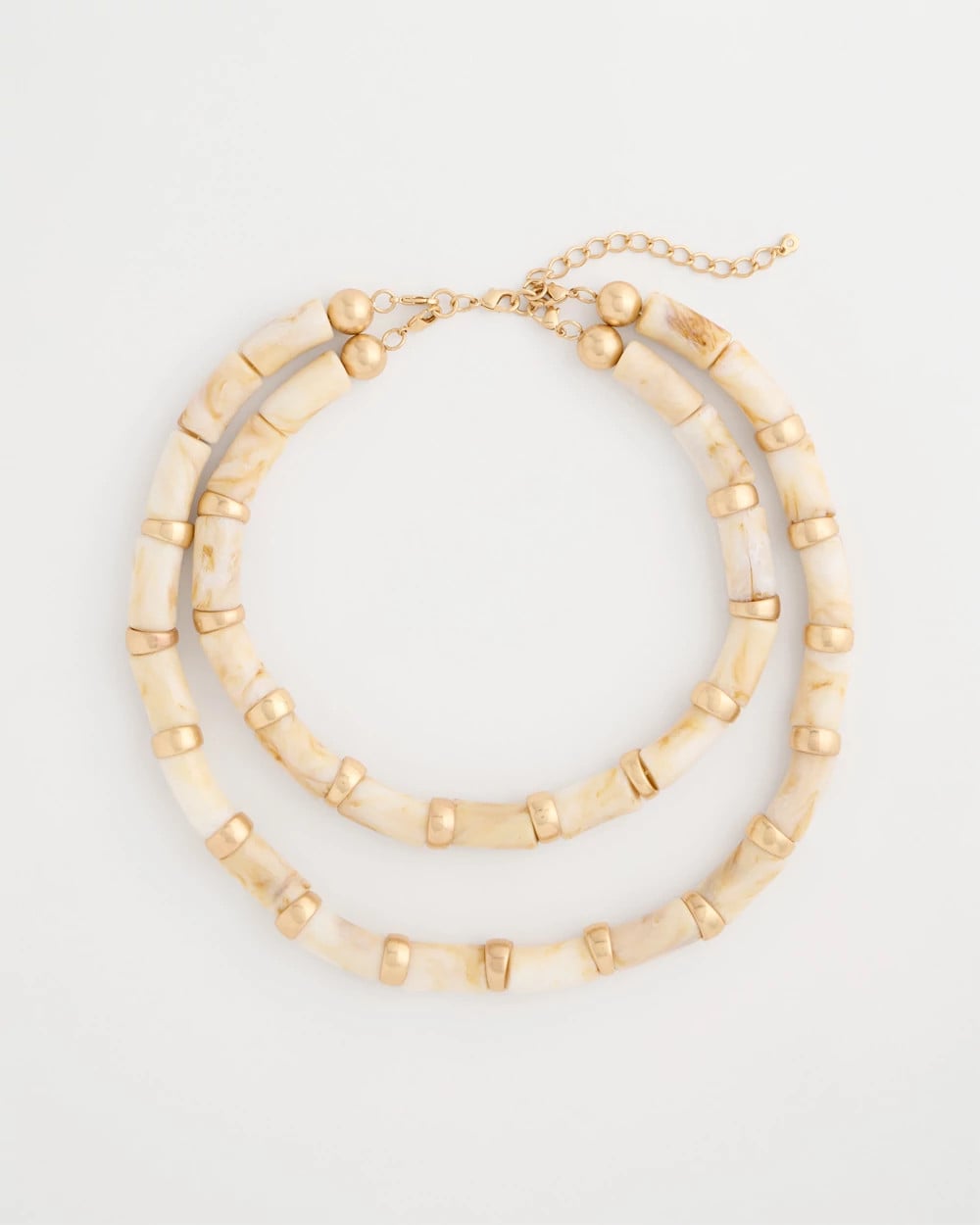 Chico's Discount - White Beaded Double-Strand Necklace