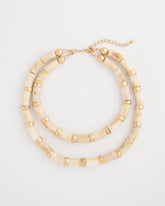 Chico's Discount - White Beaded Double-Strand Necklace