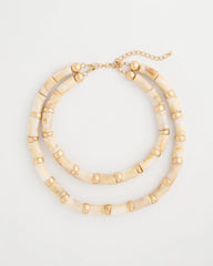 Chico's Discount - White Beaded Double-Strand Necklace