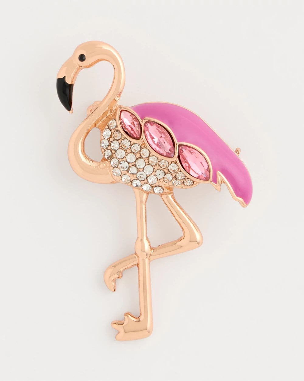 Chico's / Faux Pink Diamond Flamingo Brooch