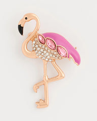 Chico's / Faux Pink Diamond Flamingo Brooch
