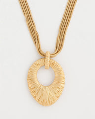 Chico's For Sale - Crinkle Goldtone Pendant Necklace