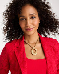 Chico's For Sale - Crinkle Goldtone Pendant Necklace