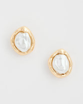 Chico's Outlet - Pearlescent Golden Rimmed Stud Earrings