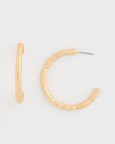 Chico's Discount - Goldtone Textured Hoop Earrings