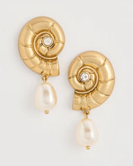 Chico's Discount - Goldtone Spiral Shell Earrings
