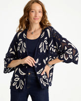 Chico's Sale - Woven Crochet Lace Contrast Kimono