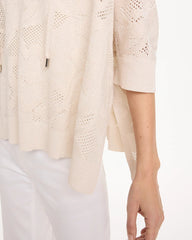 Chico's US - Crochet Lace Notch Neck Poncho
